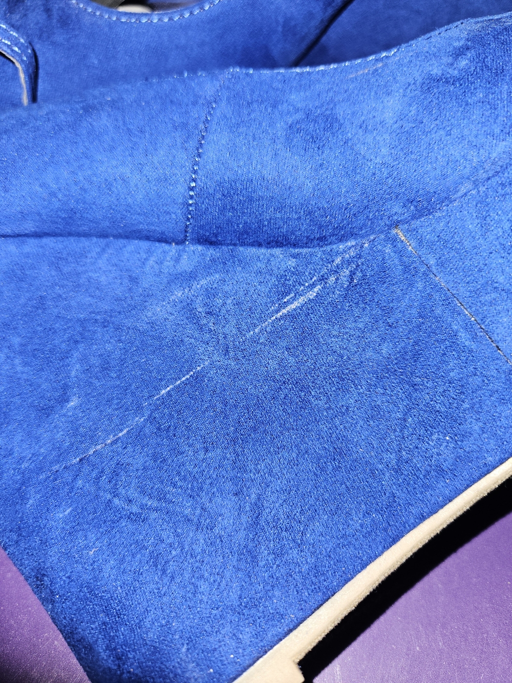 Madden Girl Royal Blue Suede Wedge Heels with Ankle Strap - Picture 4 of 10